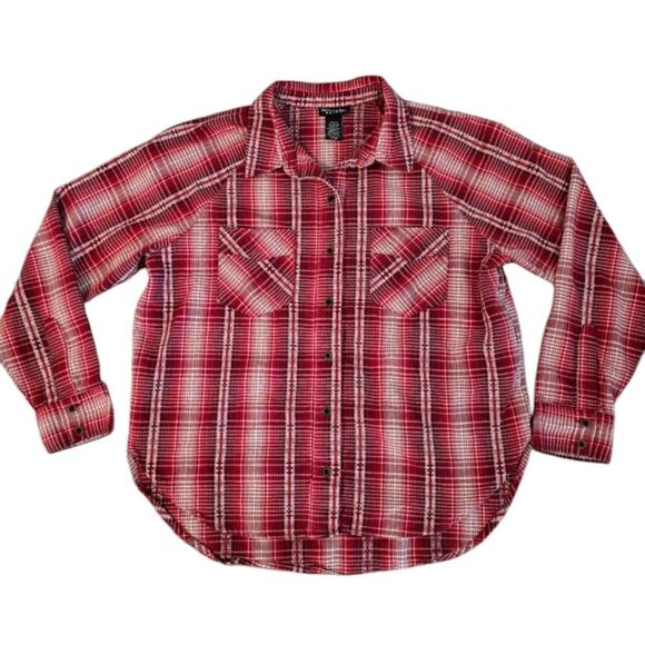 Wrangler Retro Western Shirt Mens Medium Plaid Cotton Button Up Long Sleeve - Picture 1 of 5